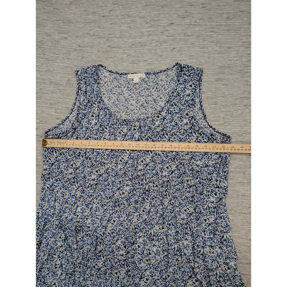 Westport Ruffle Tank Top Womens 2X Daisy Floral Sleeveless Stretch Summer Casual - Picture 4 of 7